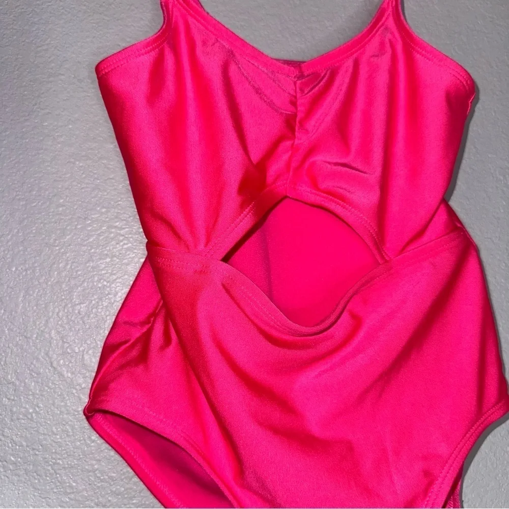 Art Class Kids Pink Swimsuit Size M (8) Hot Pink One Piece Adjustable Straps